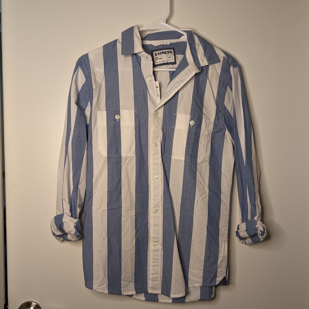 DONATING FRIDAY Men's Striped Button Down